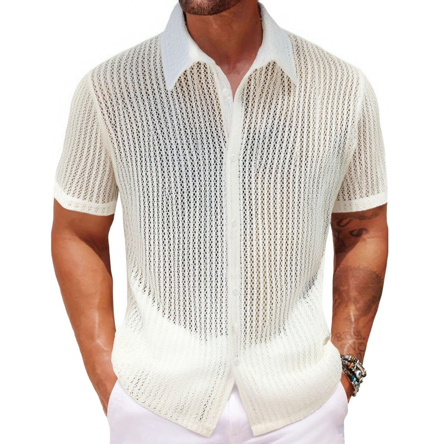 Men's Knitted Polo Shirt Summer Style