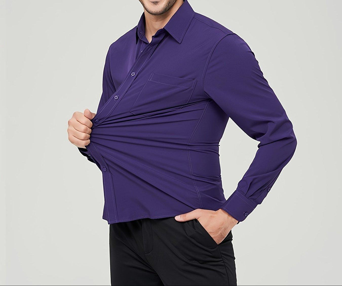 Men’s Long Sleeve Dress Shirt Cotton Breathable Modern Fit
