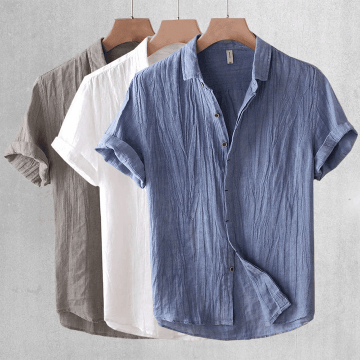 Men's Linen Shirt Lightweight Breathable Classic Style