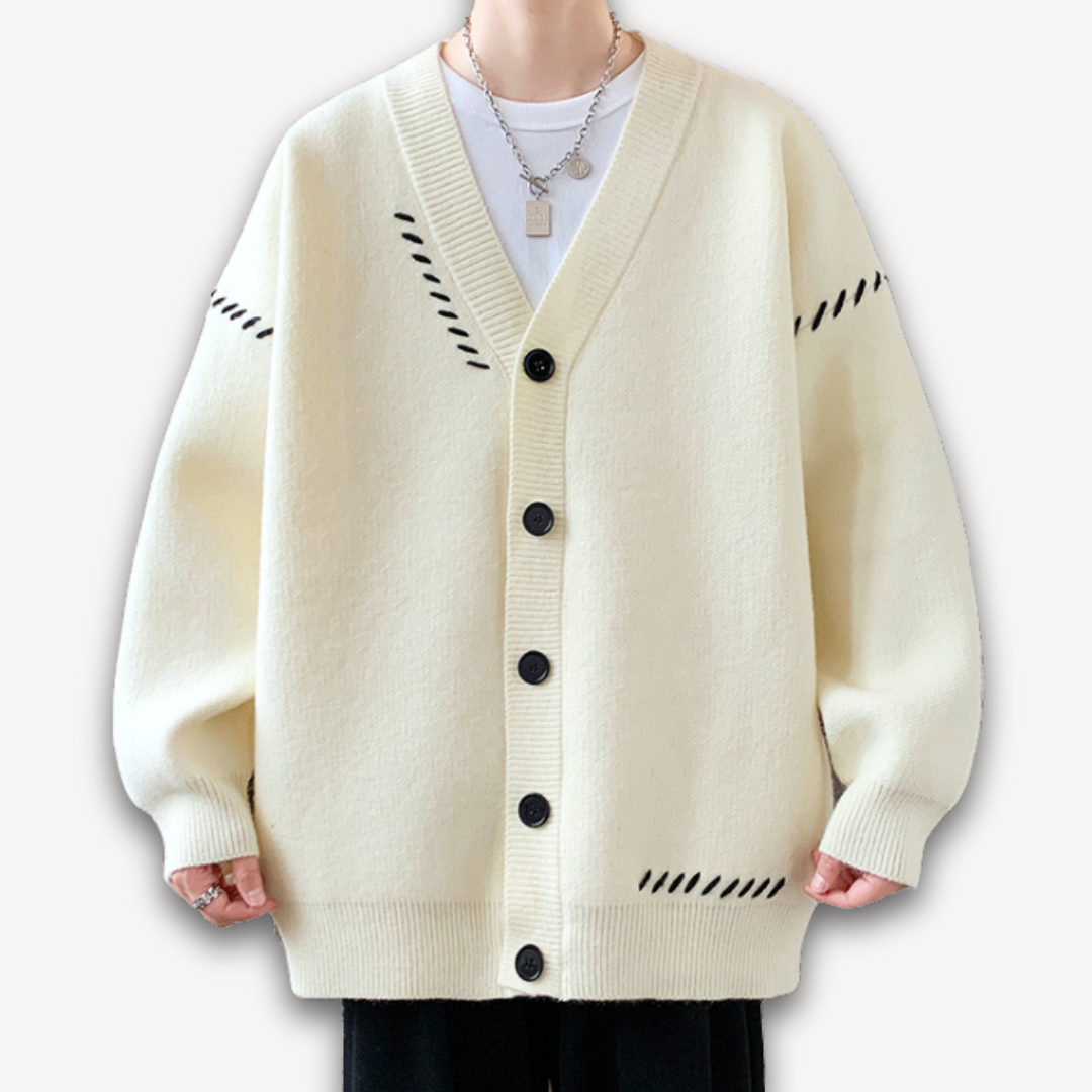 Men's Knitted Cardigan Sweater Wool Blend