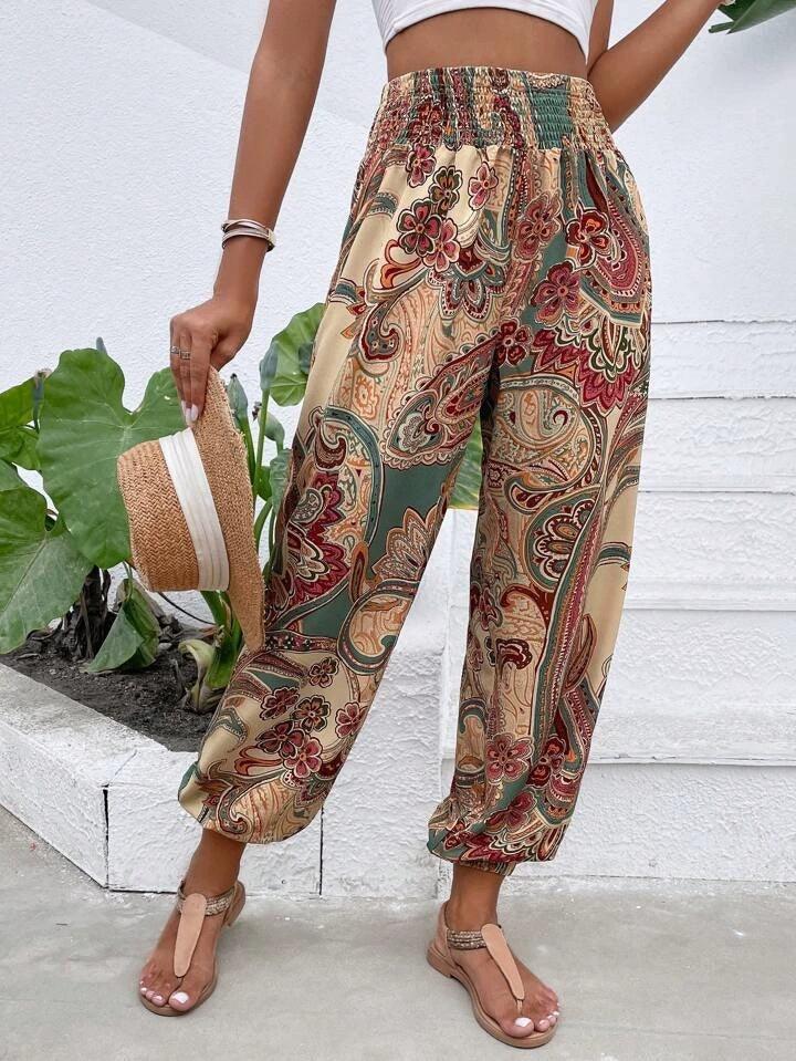 Women's Harem Trousers Bohemian Elephant Print