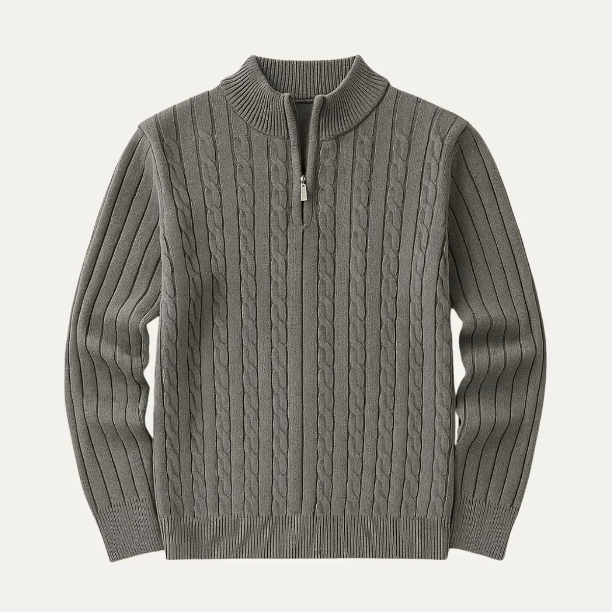 Men's Cable-Knit Quarter Zip Jumper