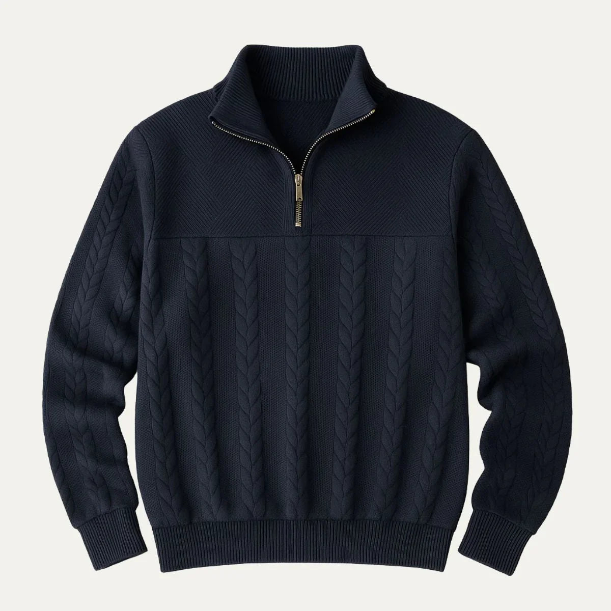 Men's Cable Knit Half Zip Jumper