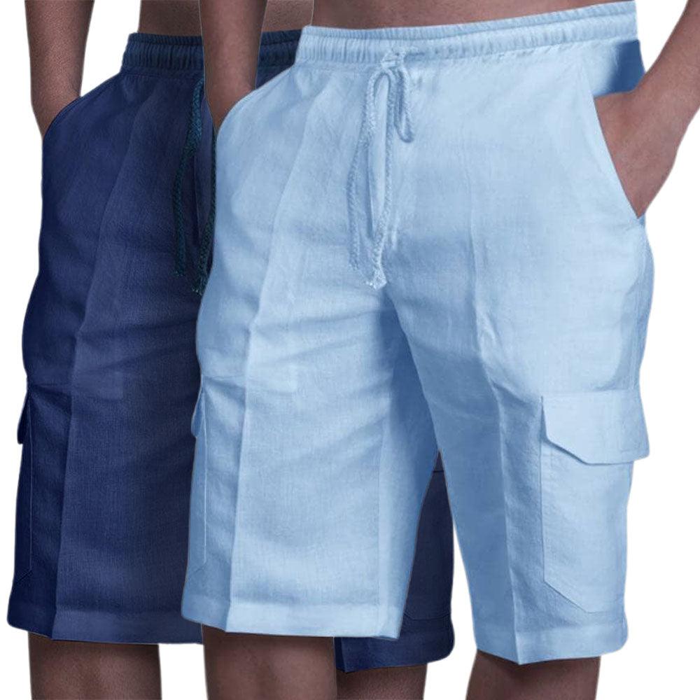 Men's Cargo Shorts Linen Summer Style
