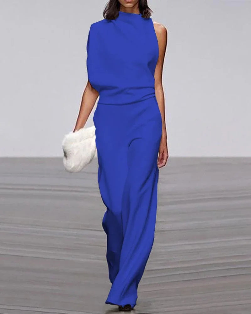 Women's Sleeveless Jumpsuit - Elegant Formal One-Piece Outfit