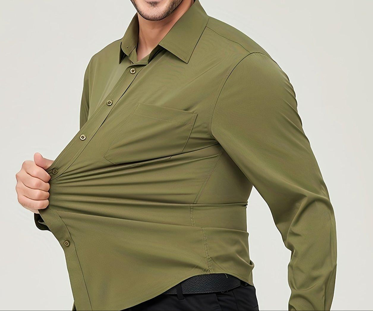 Men’s Long Sleeve Dress Shirt Cotton Breathable Modern Fit