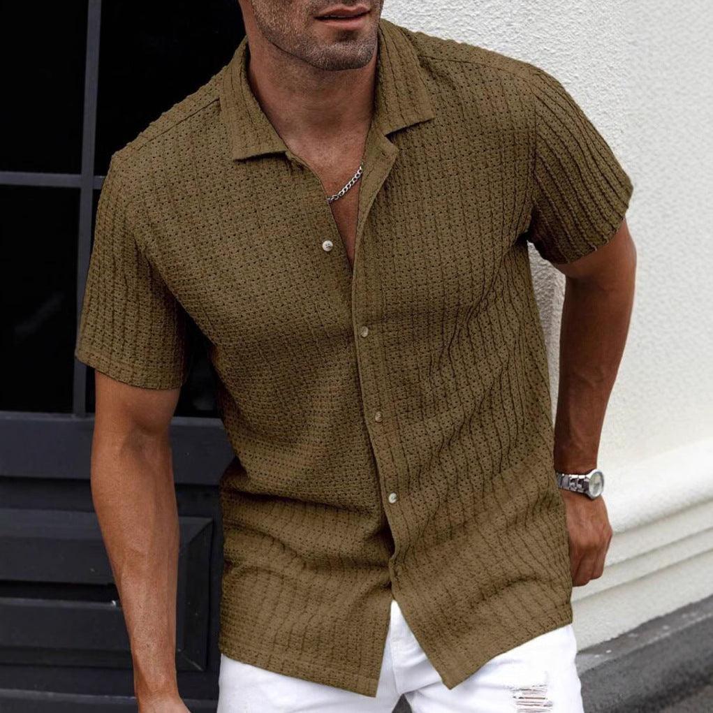 Men's Casual Shirt Slim Fit Short Sleeve