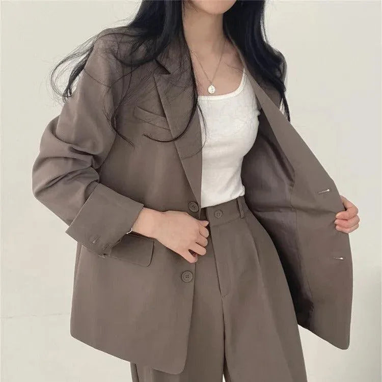 Women's Oversized Blazer And High-Waisted Trousers Tailored Fit