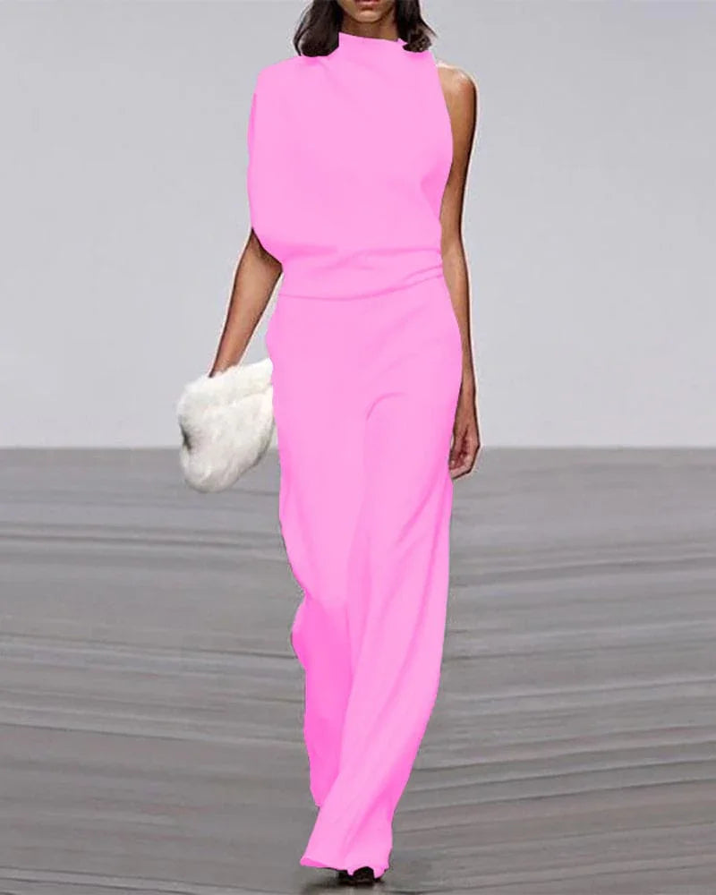 Women's Sleeveless Jumpsuit - Elegant Formal One-Piece Outfit