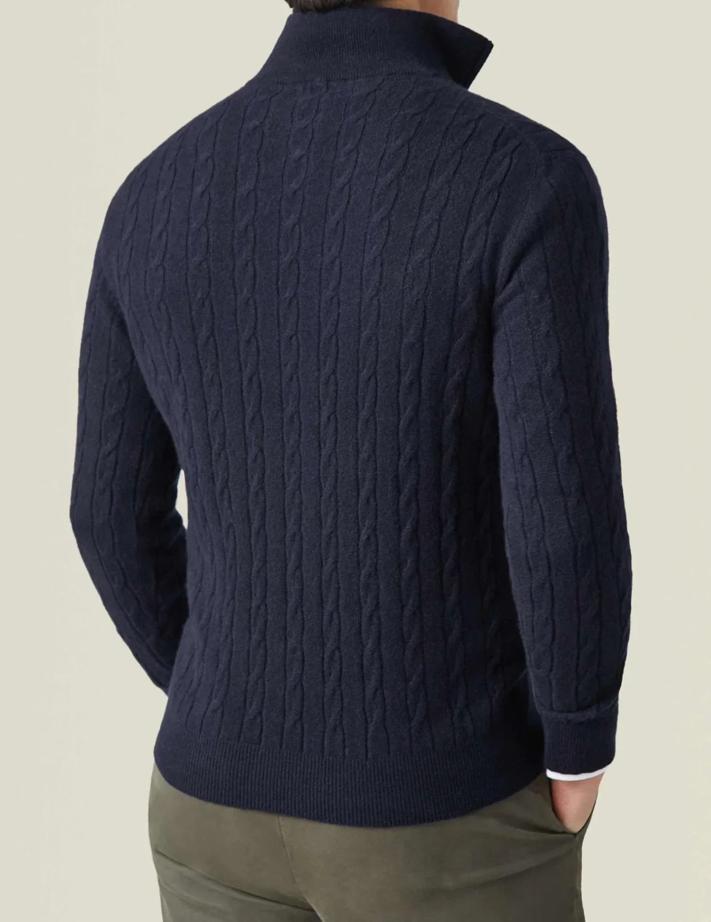 Men's Zipper Sweater Cable Knit