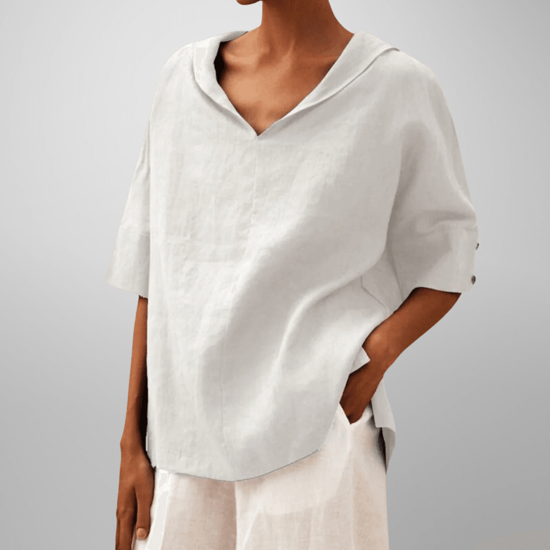 Women's Relaxed Fit V-Neck Blouse