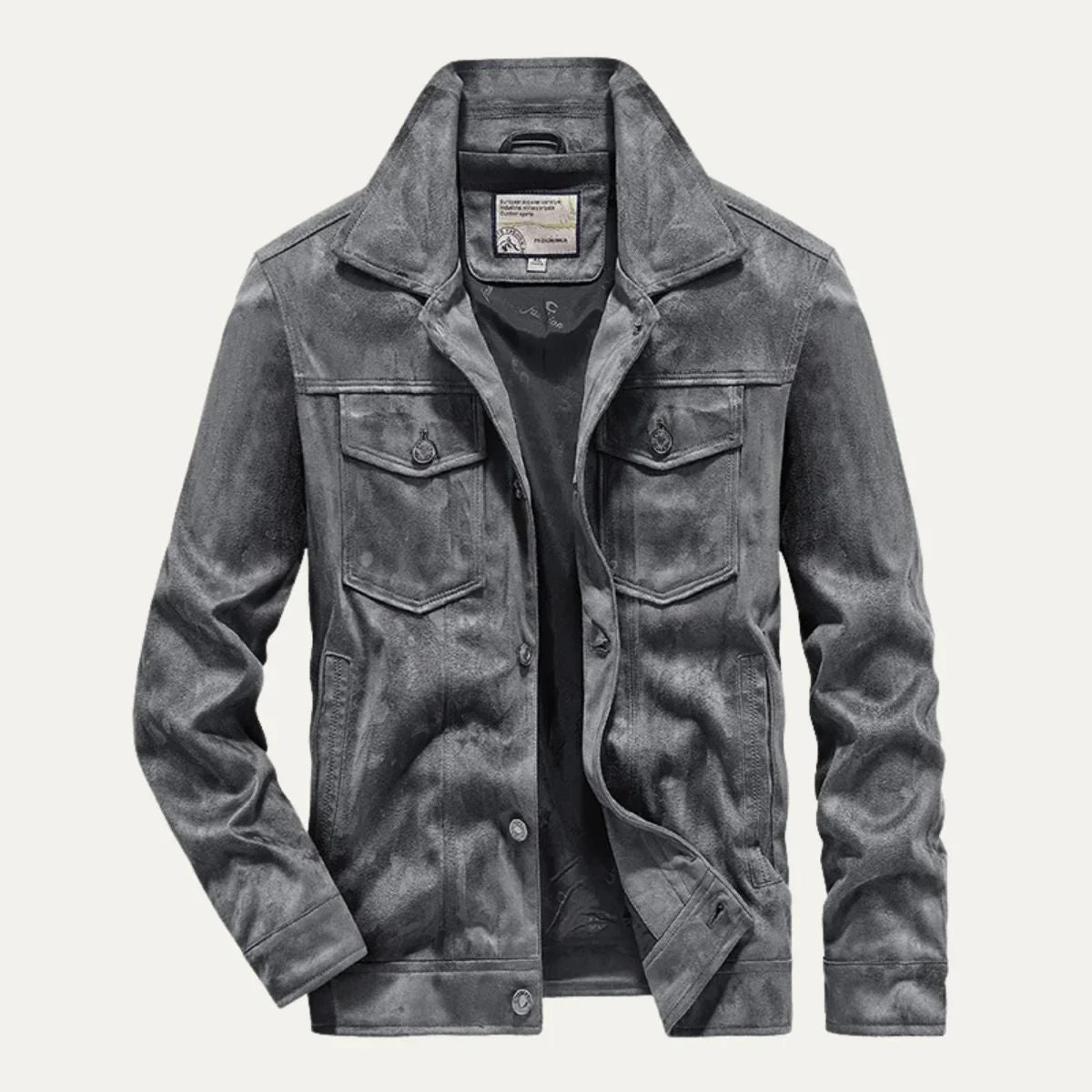Men's Cargo Jacket Suede Vintage Lightweight