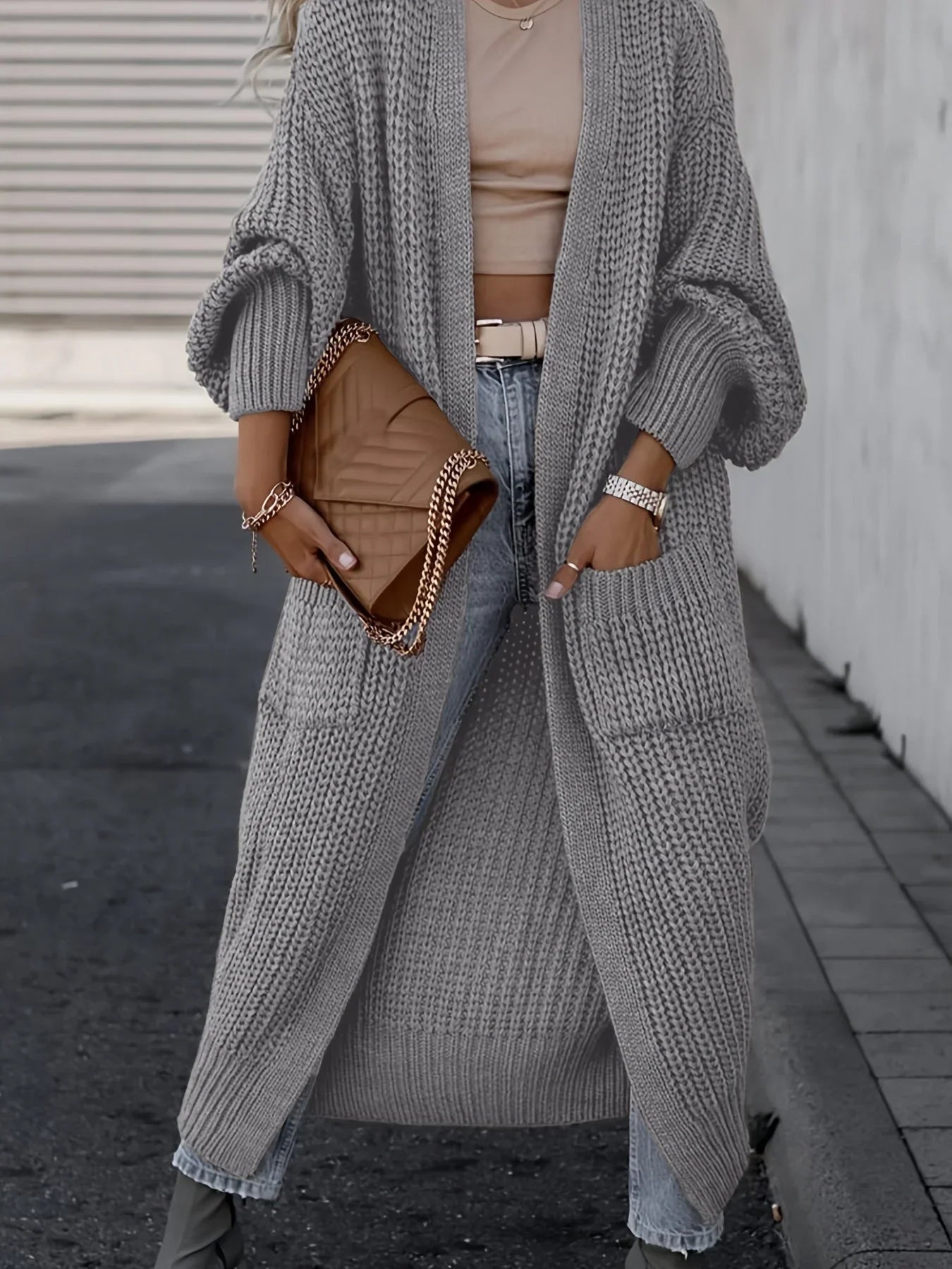 Women's Knit Cardigan with Pockets for Casual Everyday Wear