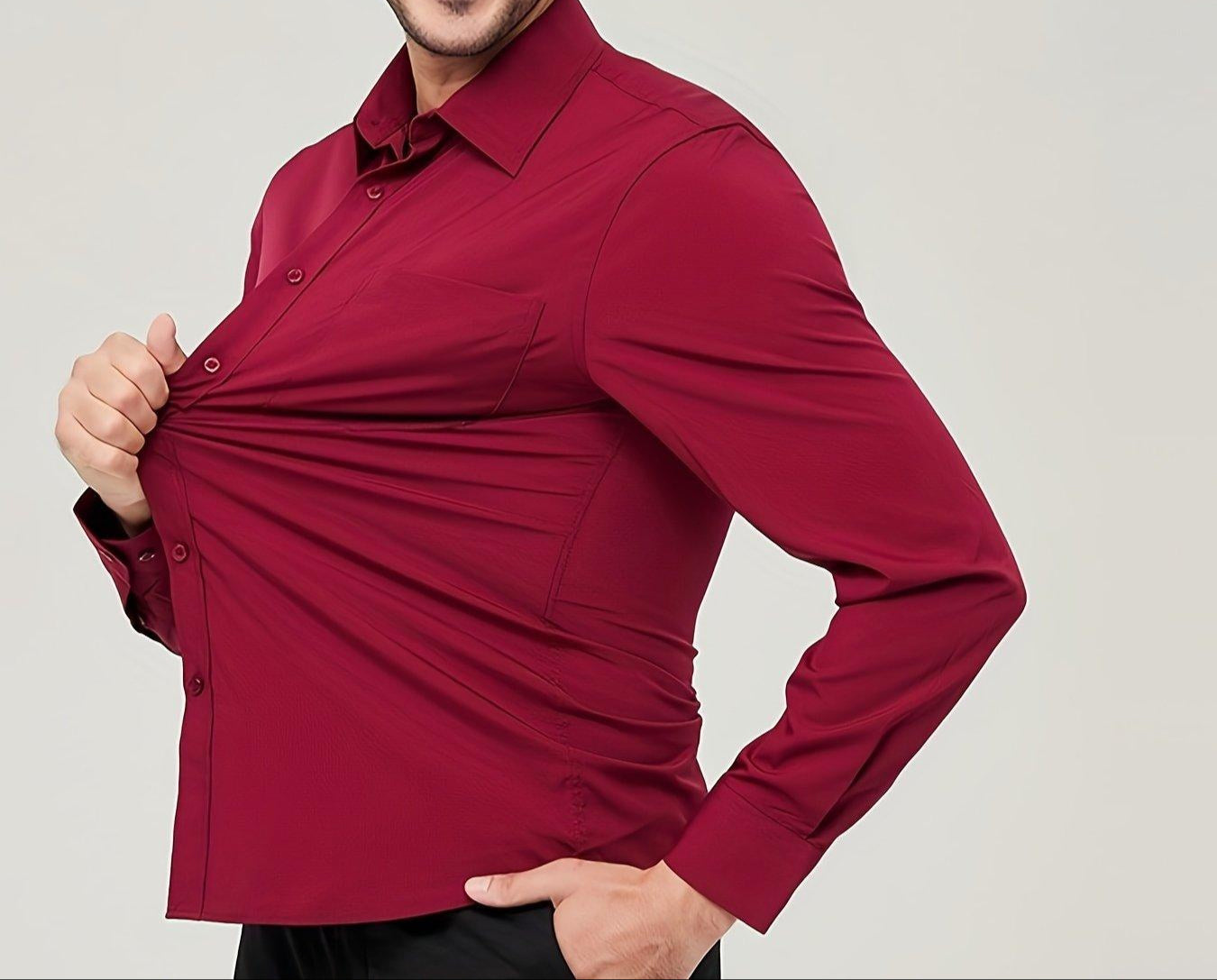 Men’s Long Sleeve Dress Shirt Cotton Breathable Modern Fit