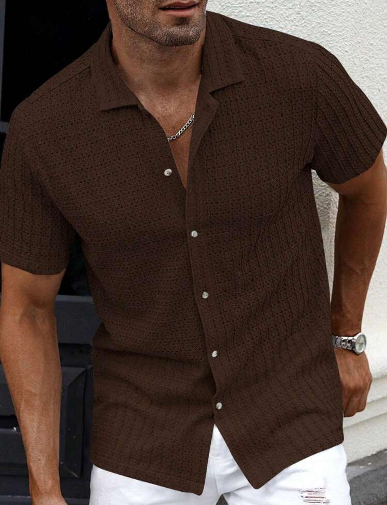 Men's Casual Shirt Slim Fit Short Sleeve