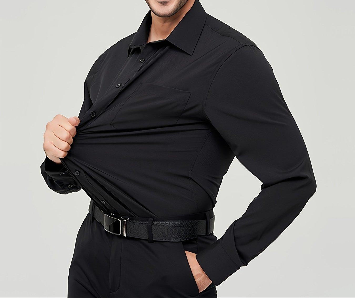 Men’s Long Sleeve Dress Shirt Cotton Breathable Modern Fit