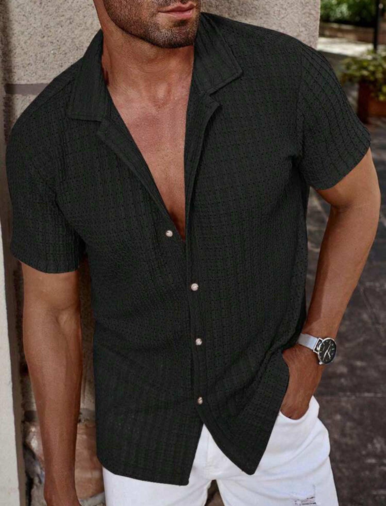 Men's Casual Shirt Slim Fit Short Sleeve