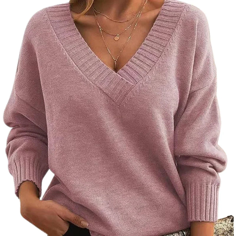 Women's V-Neck Sweater Chic Style