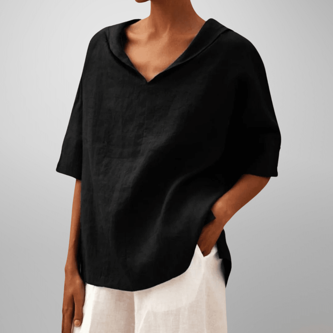 Women's Relaxed Fit V-Neck Blouse