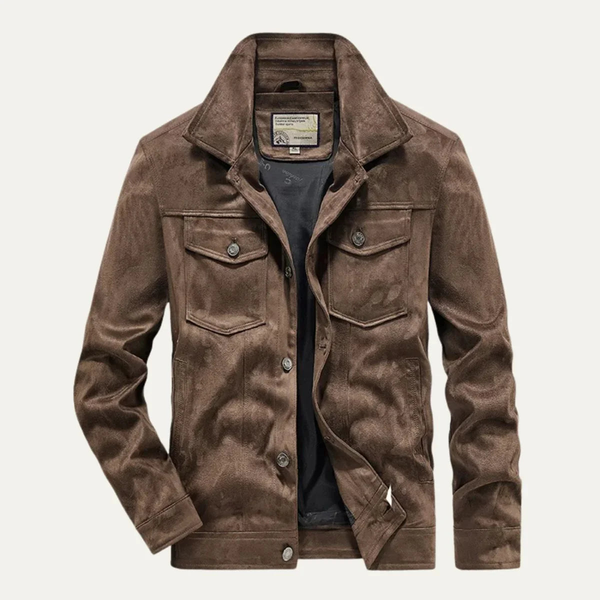 Men's Cargo Jacket Suede Vintage Lightweight