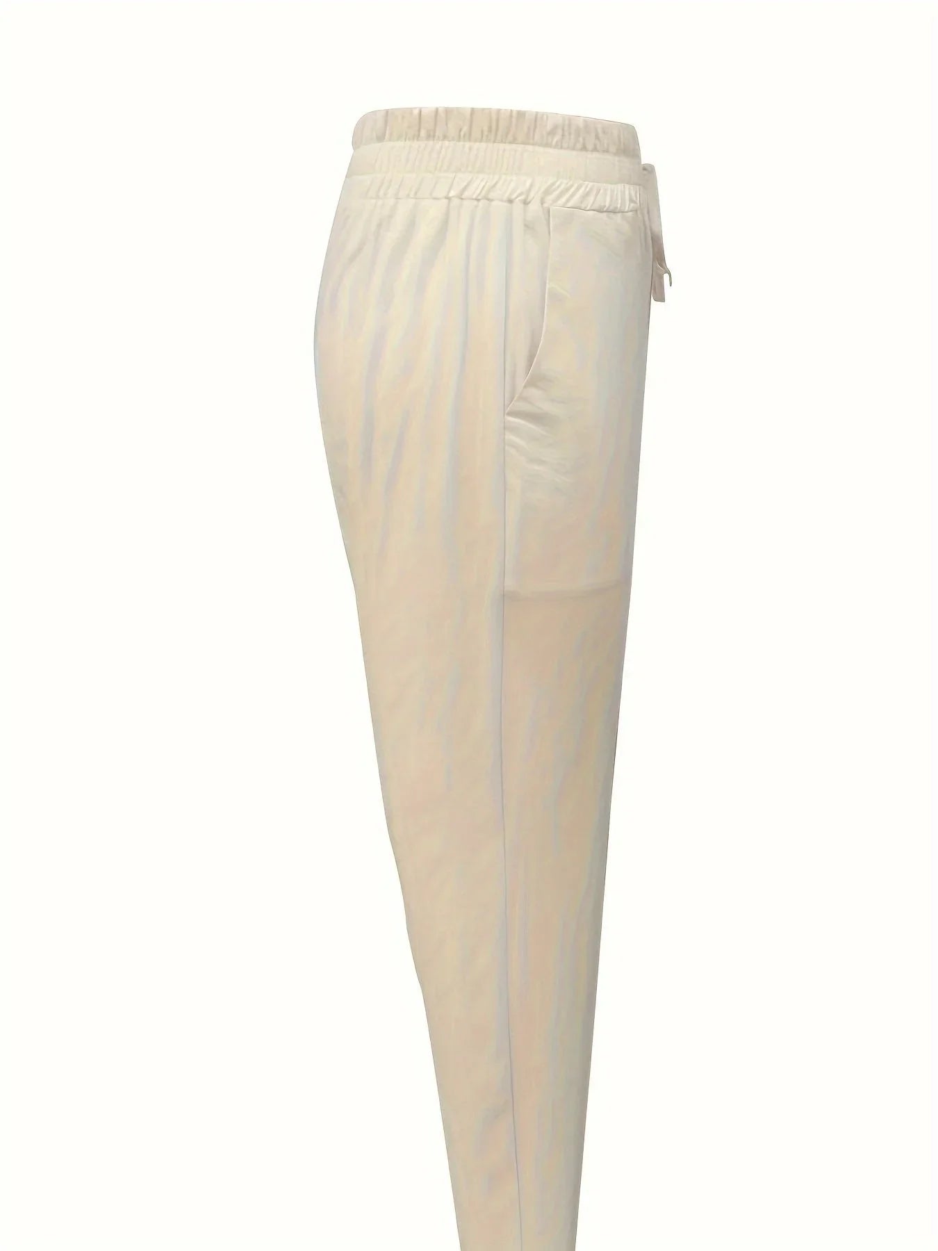 Women's Jogger Trousers Cotton - Breathable, Relaxed Fit, Drawstring Waist, Cuffed Ankles