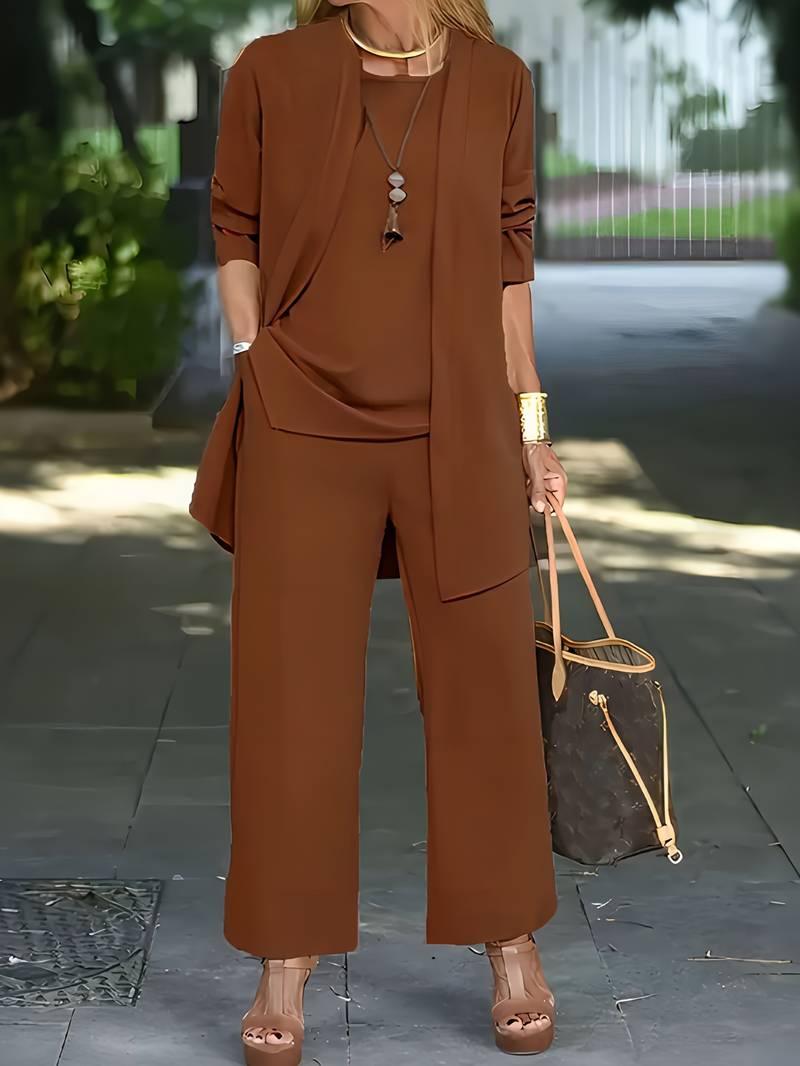 3-Piece Women's Pantsuit – Elegant & Versatile Ensemble