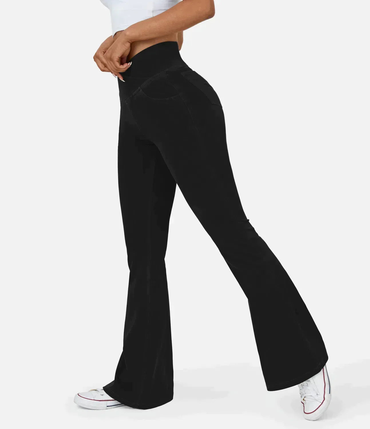 Women's High Waist Flared Jeans with Elasticated Waistband