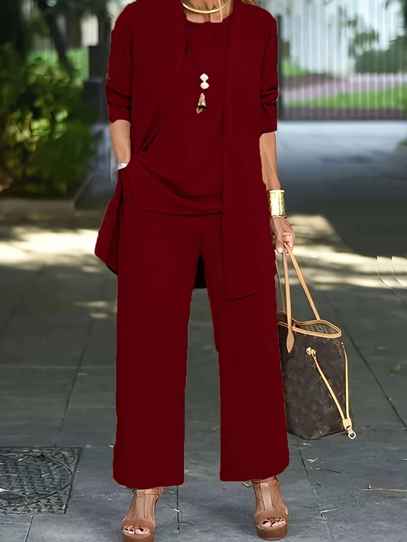 3-Piece Women's Pantsuit – Elegant & Versatile Ensemble