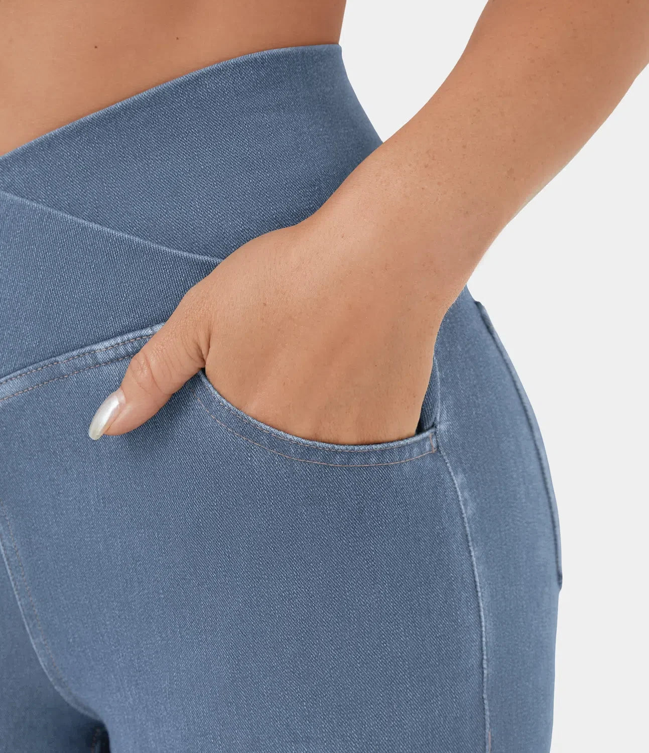 Women's High Waist Flared Jeans with Elasticated Waistband
