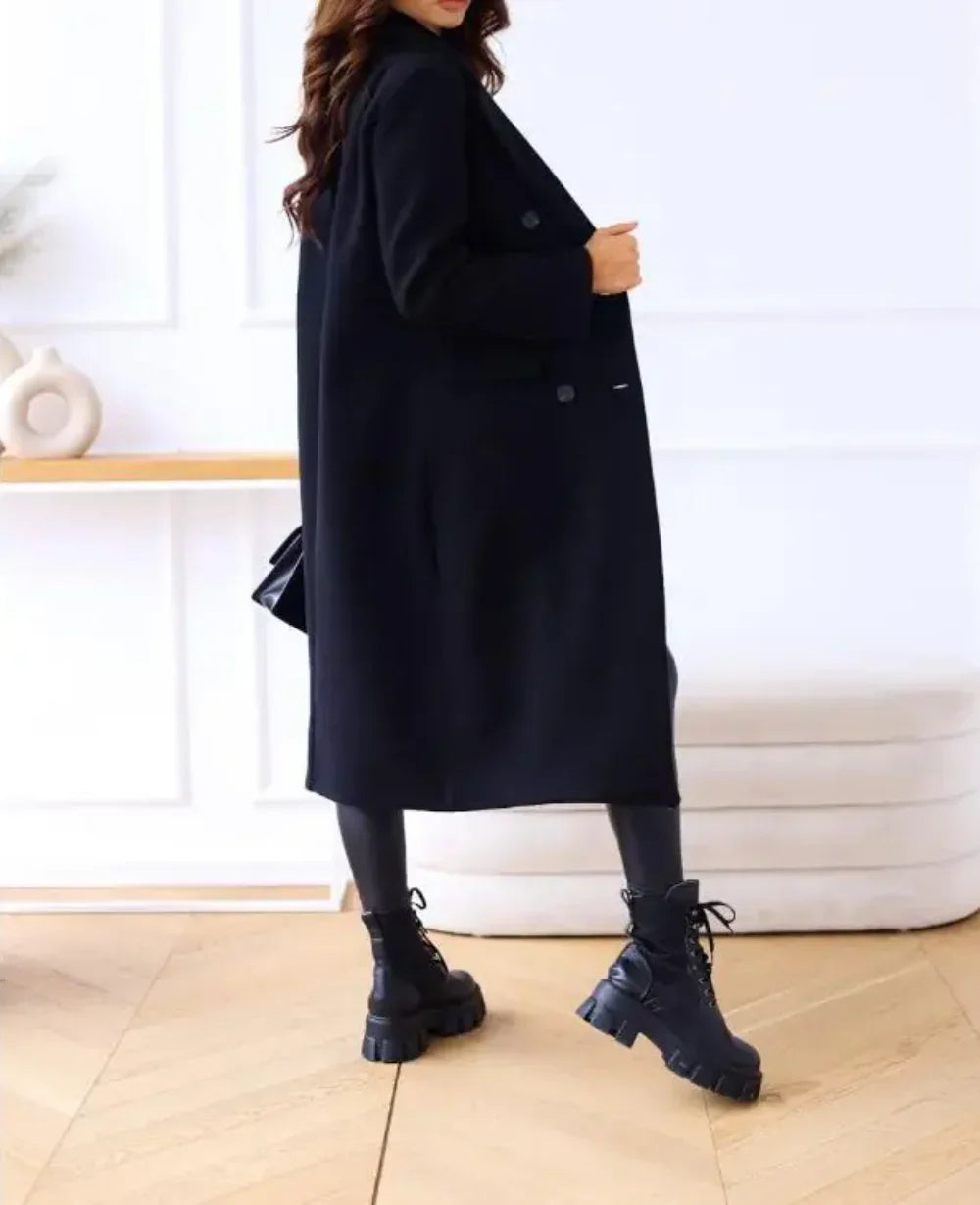Women's Long Trenchcoat Elegant Fitted