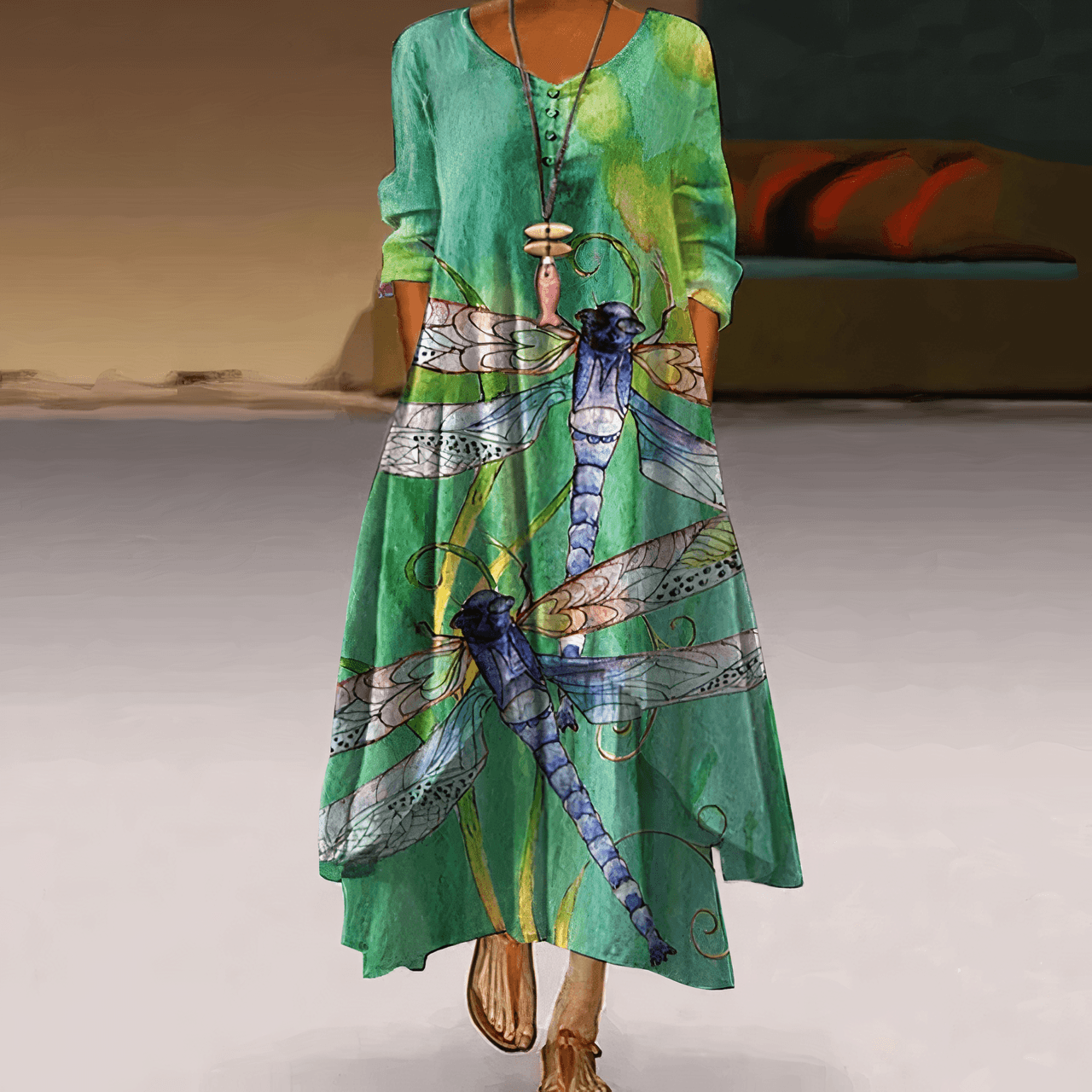 Women's Cotton Dress - Elegant, Sustainable, Breathable, All-Season Essential