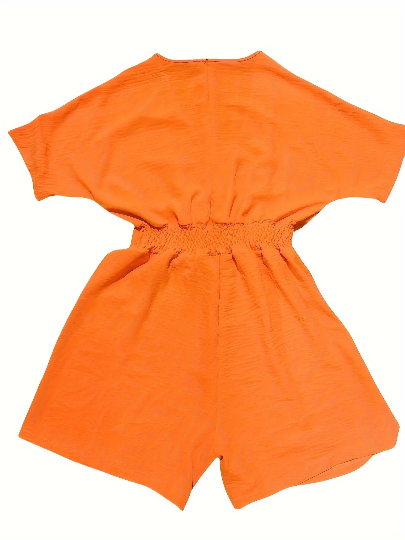Women's V-Neck Shirred Waist Romper