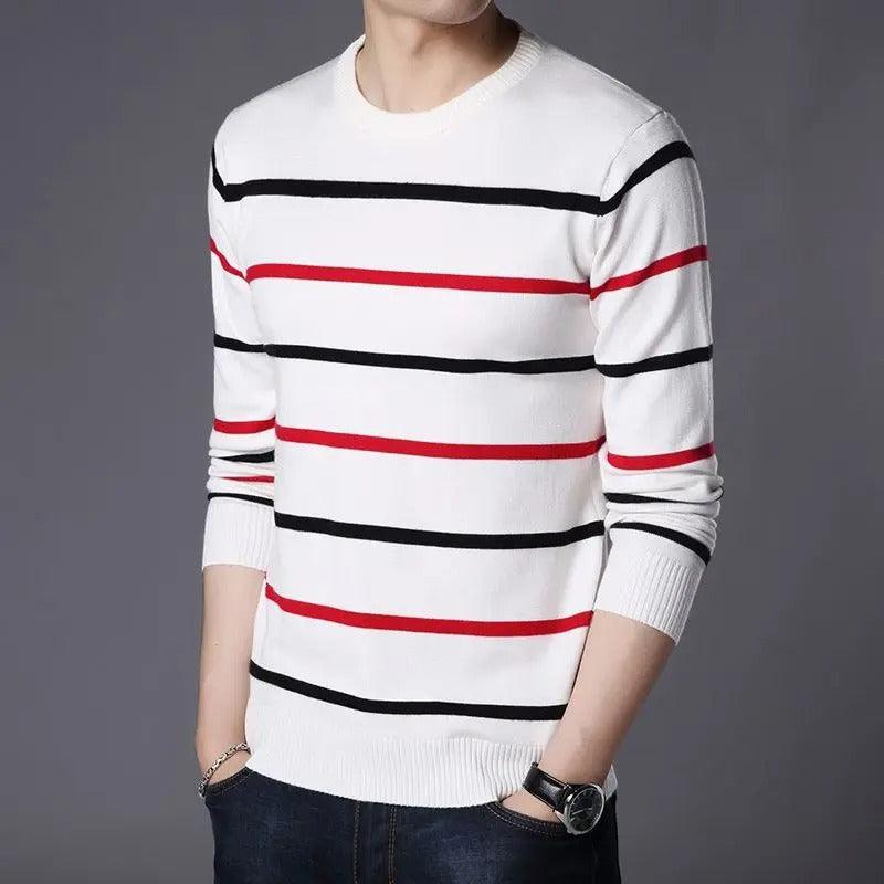 Men's Long Sleeve Striped Color Block Shirt
