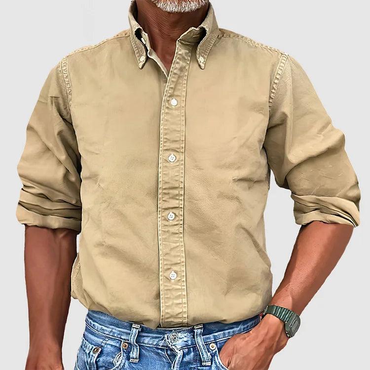 Men's Long-Sleeved Shirt Cotton