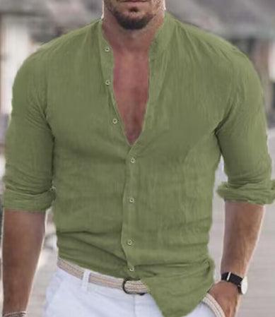 Men's Casual Shirt Long Sleeve Solid Color