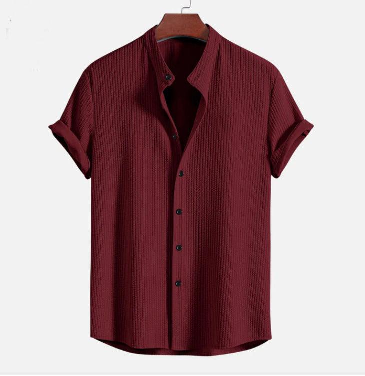 CoastalEase Men’s Summer Short Sleeve Shirt | Relaxed Fit Lightweight Top in Solid Colors - northernnomad