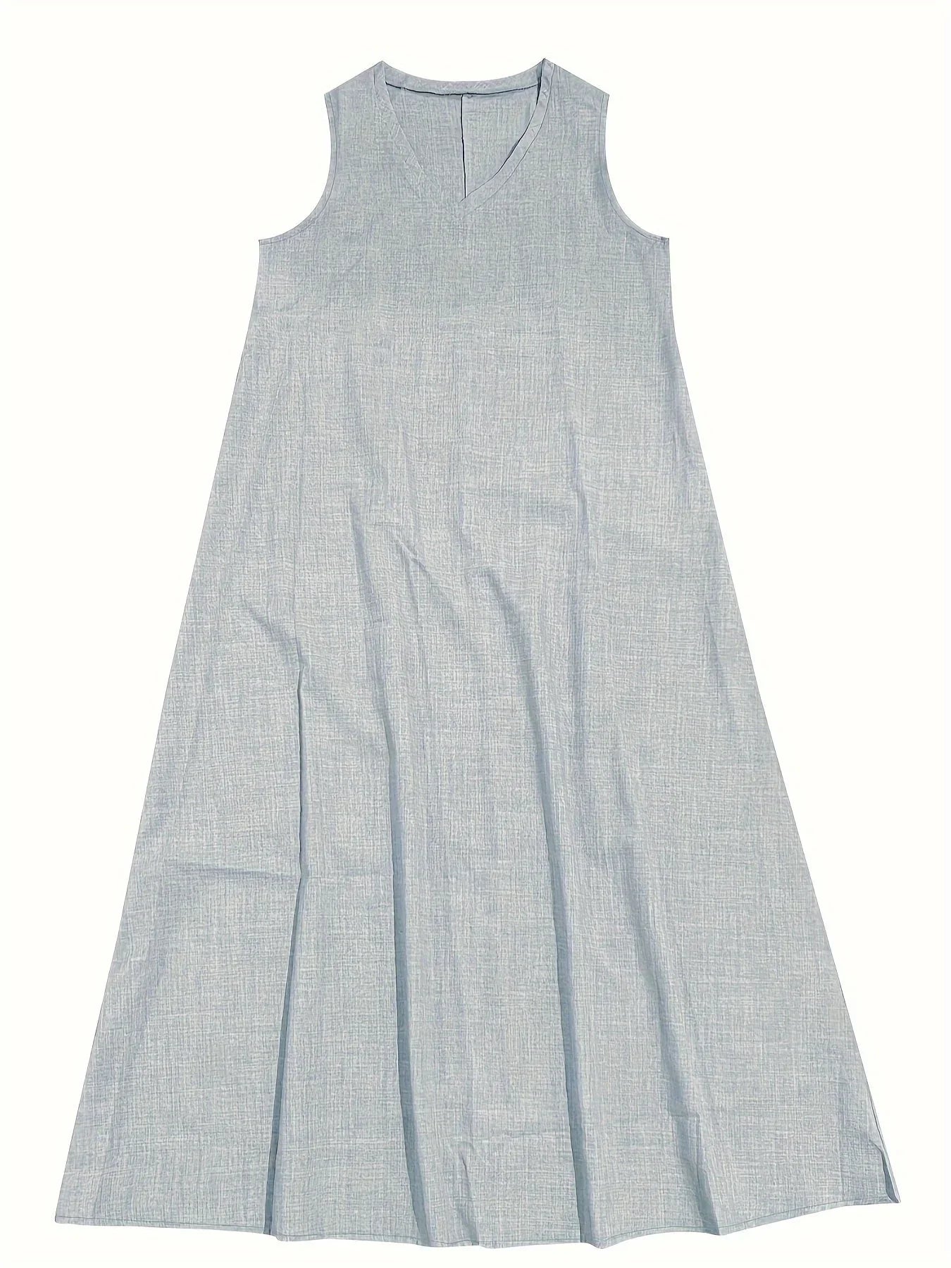 Women’s Maxi Dress - Sleeveless V-Neck - Relaxed Fit - Lightweight Breathable Fabric