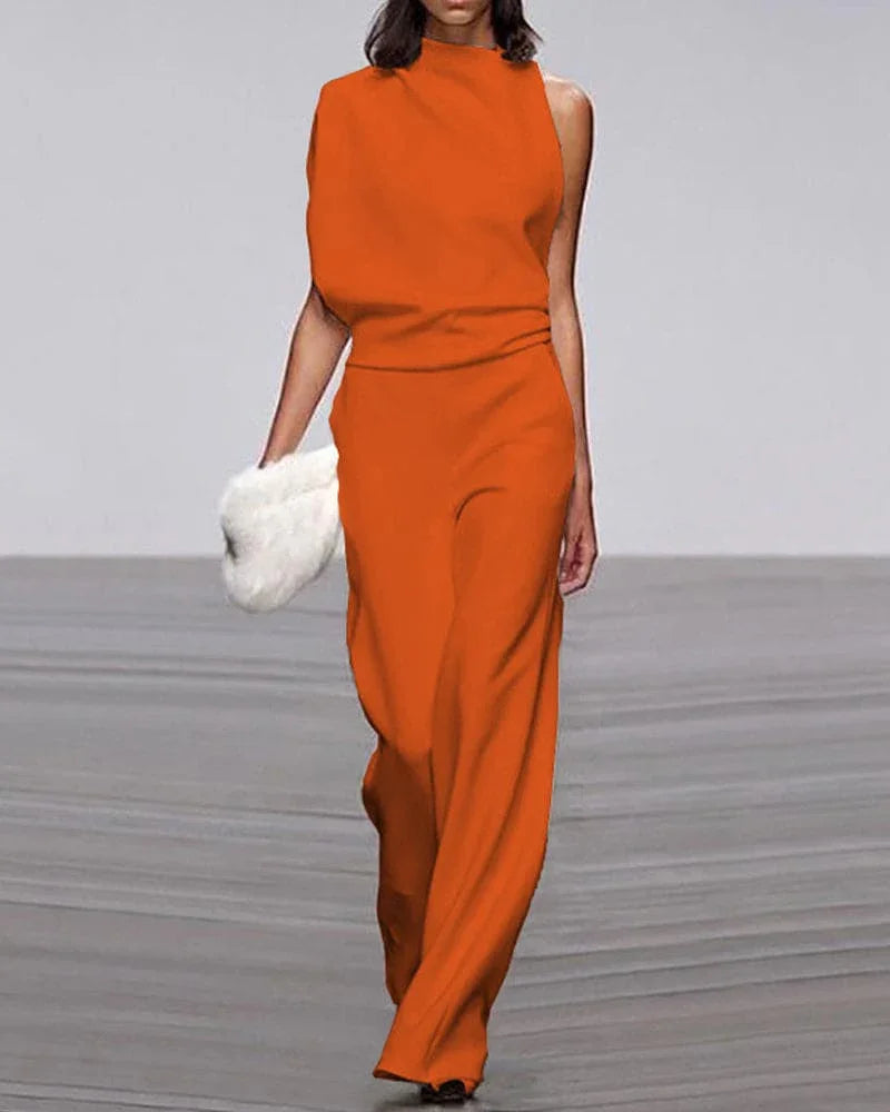 Women's Sleeveless Jumpsuit - Elegant Formal One-Piece Outfit