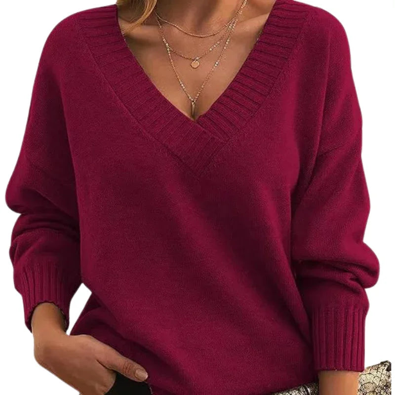 Women's V-Neck Sweater Chic Style