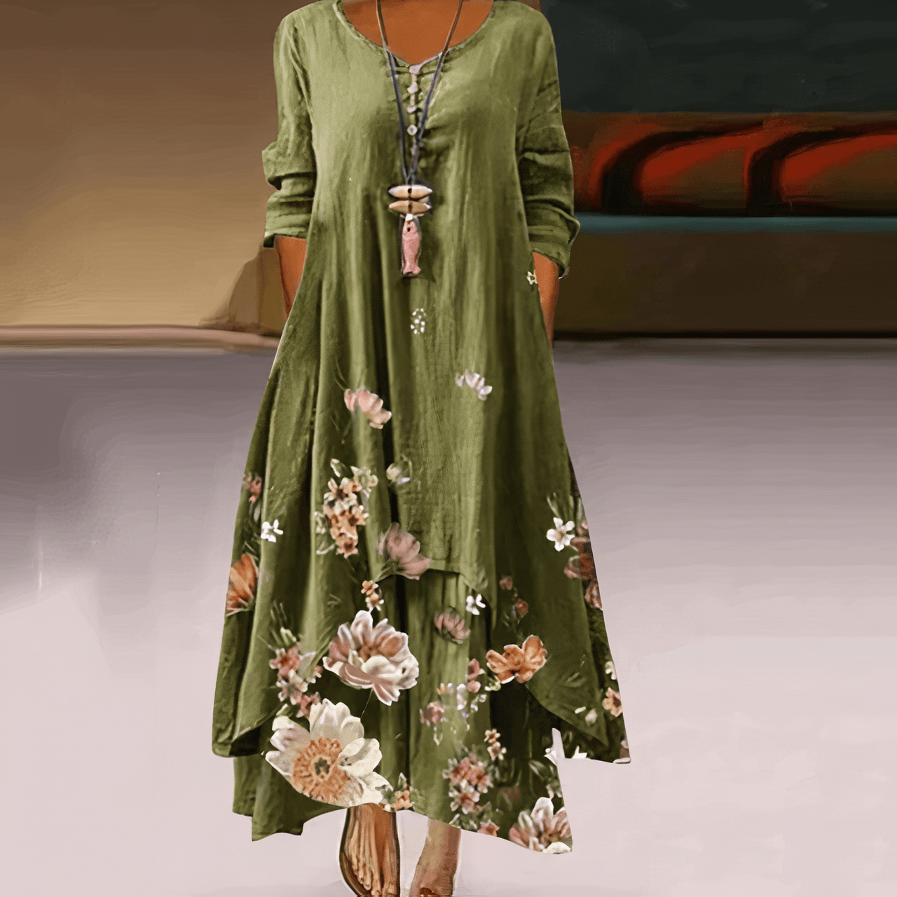 Women's Cotton Dress - Elegant, Sustainable, Breathable, All-Season Essential
