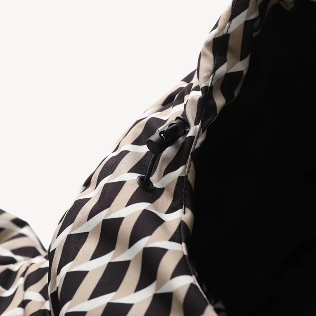 Women's Puffer Jacket with Belted Design