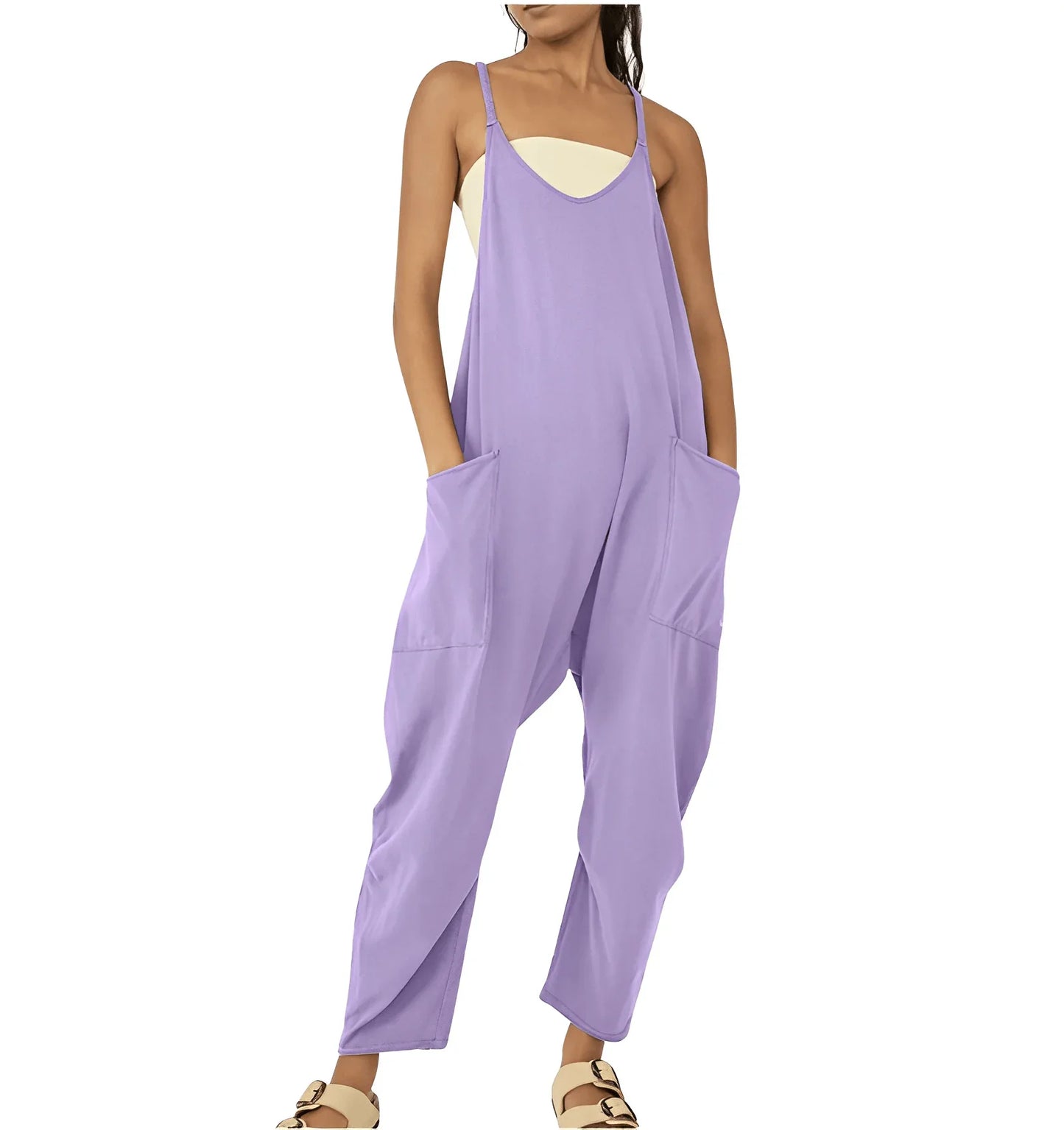 Women's Casual Jumpsuit Sleeveless with Pockets