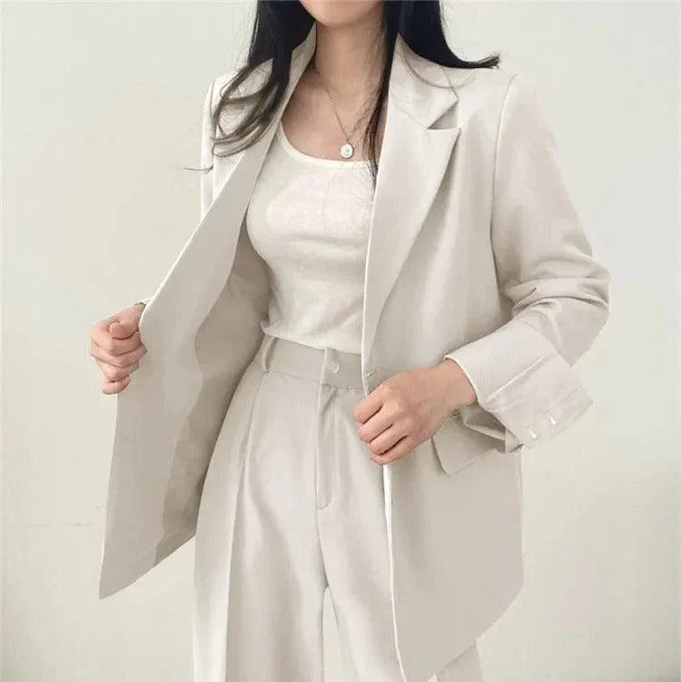 Women's Oversized Blazer And High-Waisted Trousers Tailored Fit