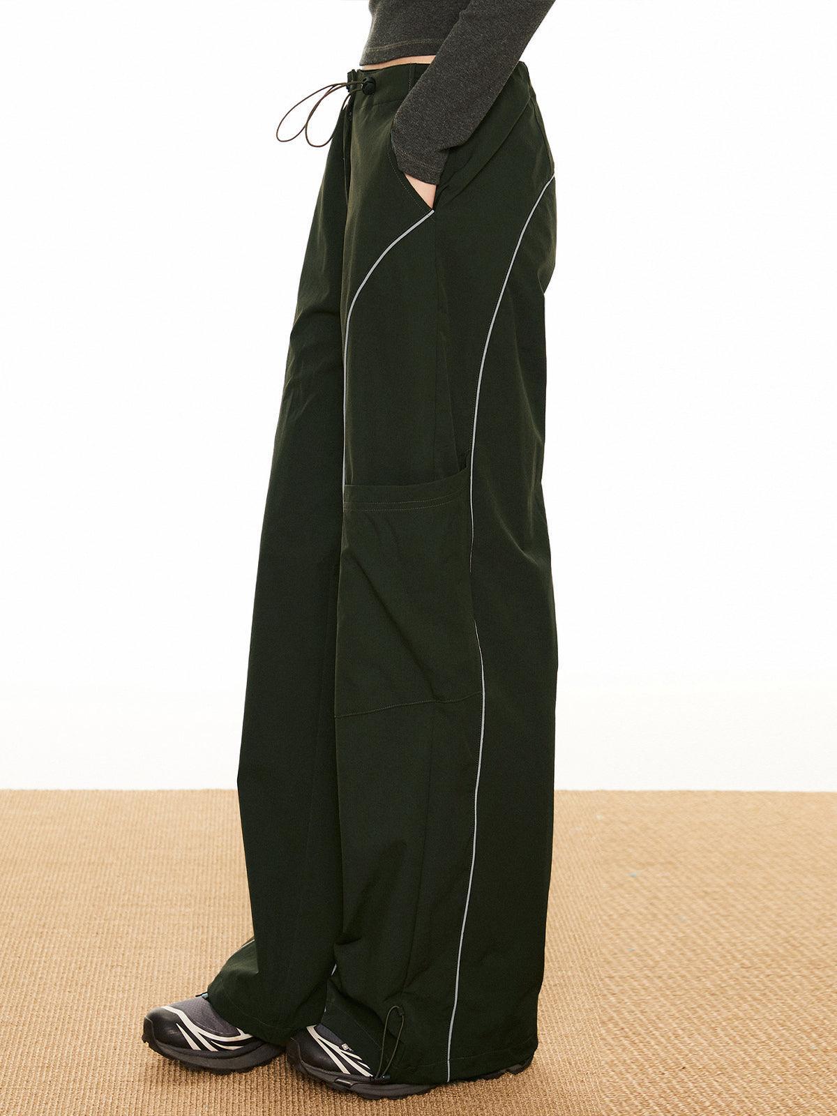 Women's Cargo Trousers Wide Leg Drawstring Utility Style