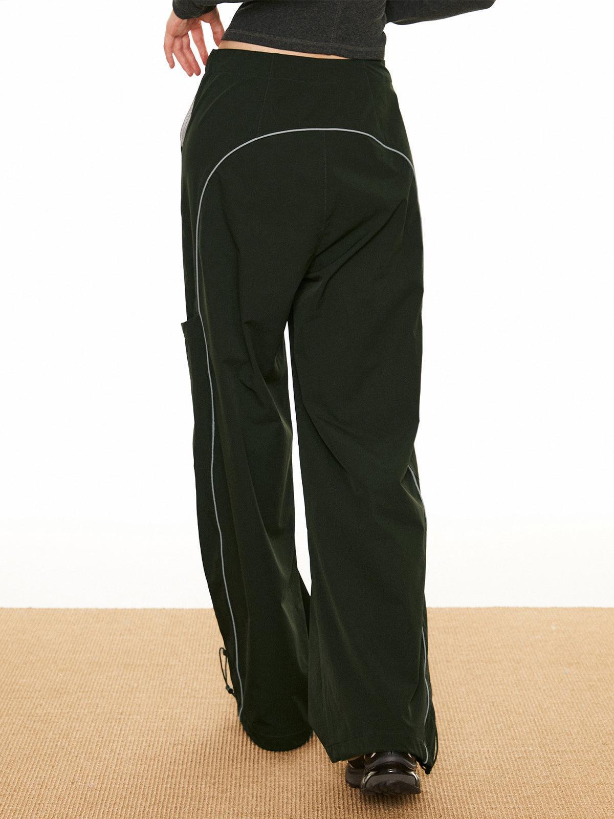 Women's Cargo Trousers Wide Leg Drawstring Utility Style