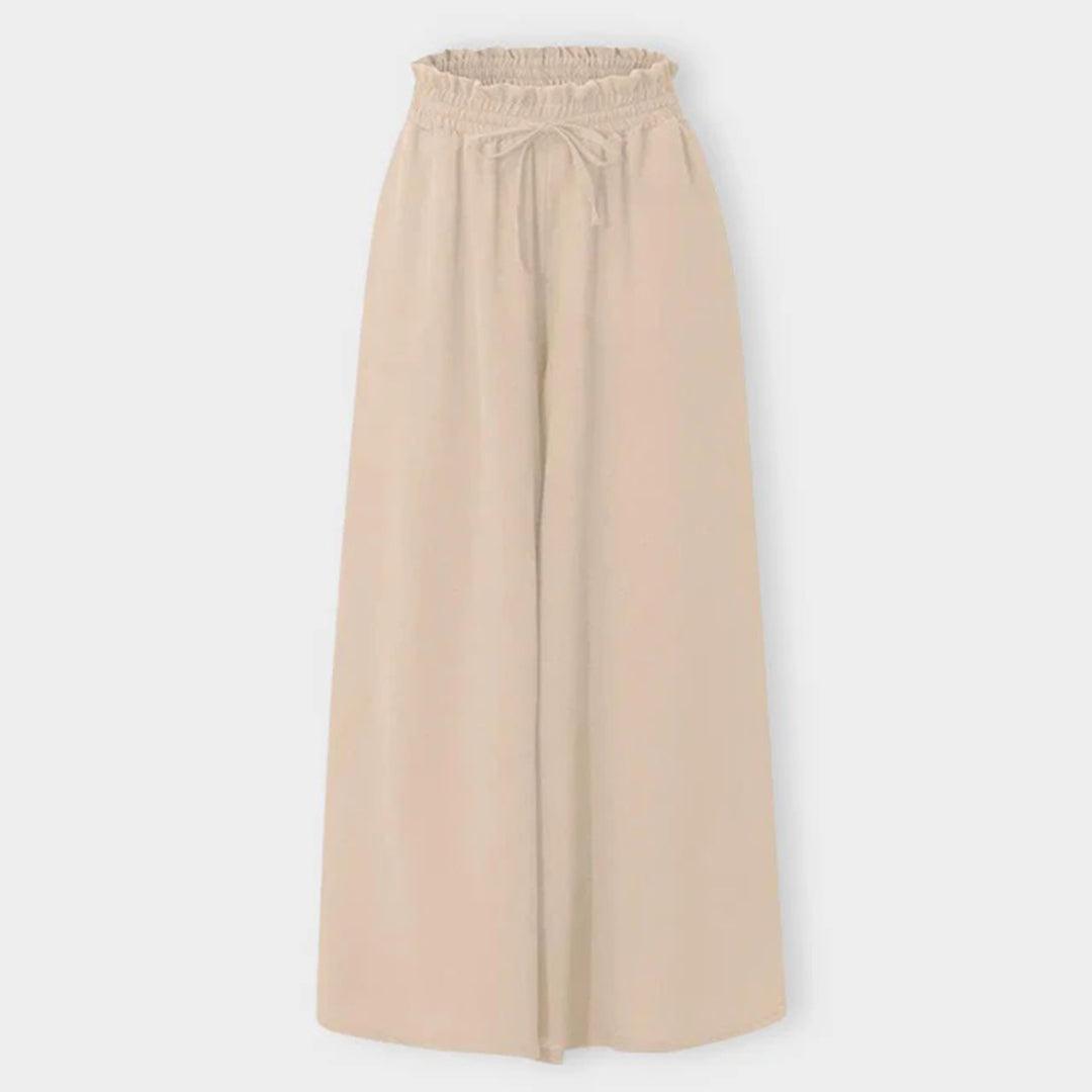 Women's High Waist Maxi Skirt with Elastic Drawstring and Pockets