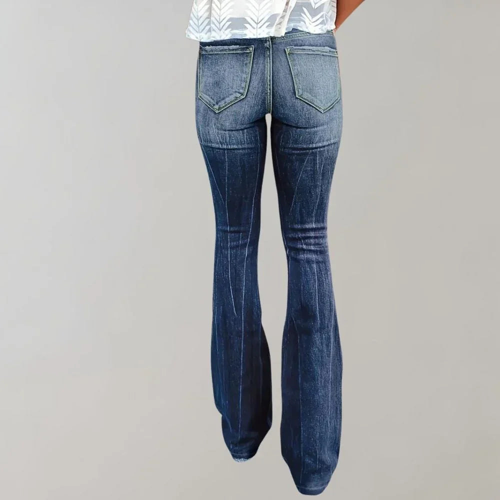Women's Ripped Flared Jeans