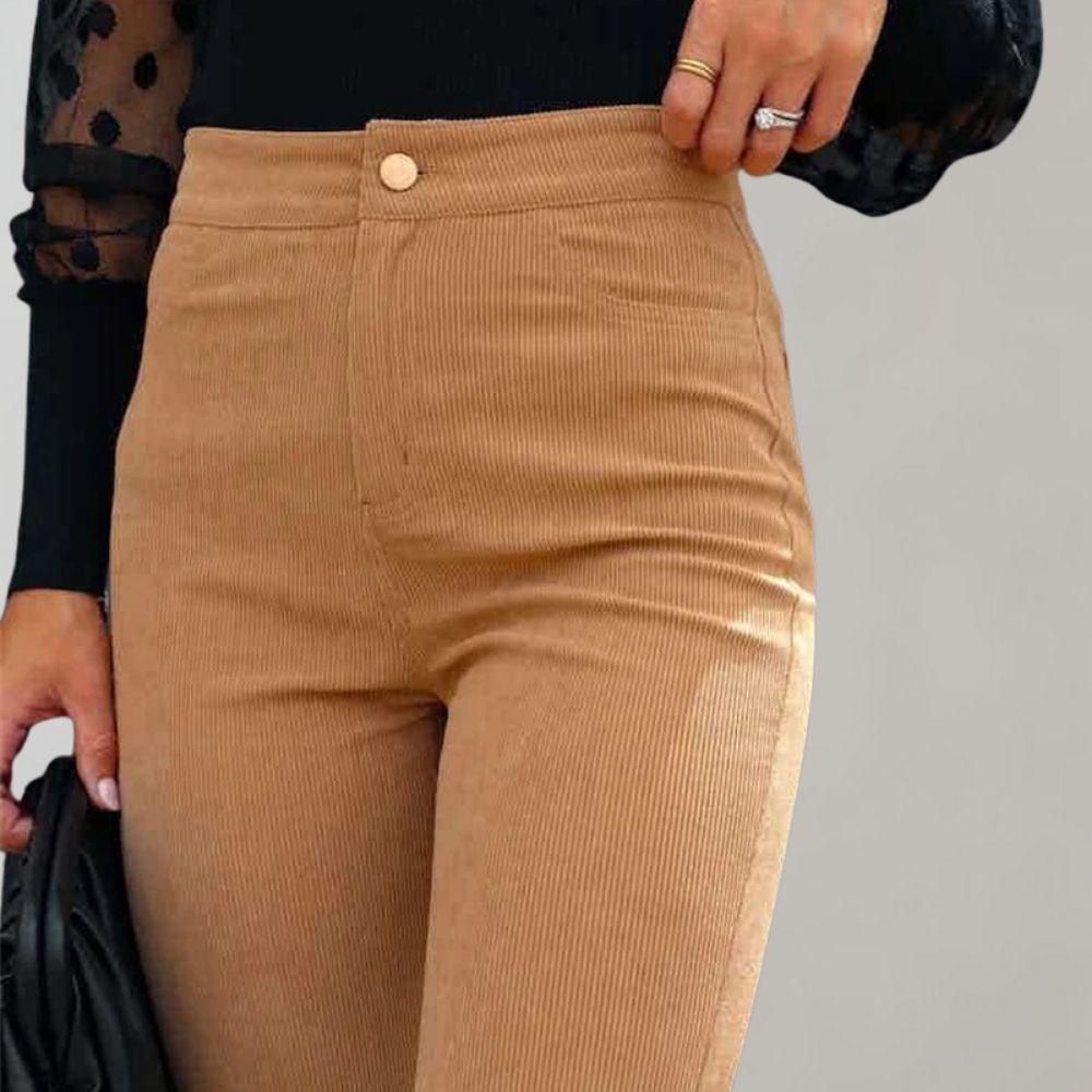 Women's Flared Wide Leg High-Waisted Trousers