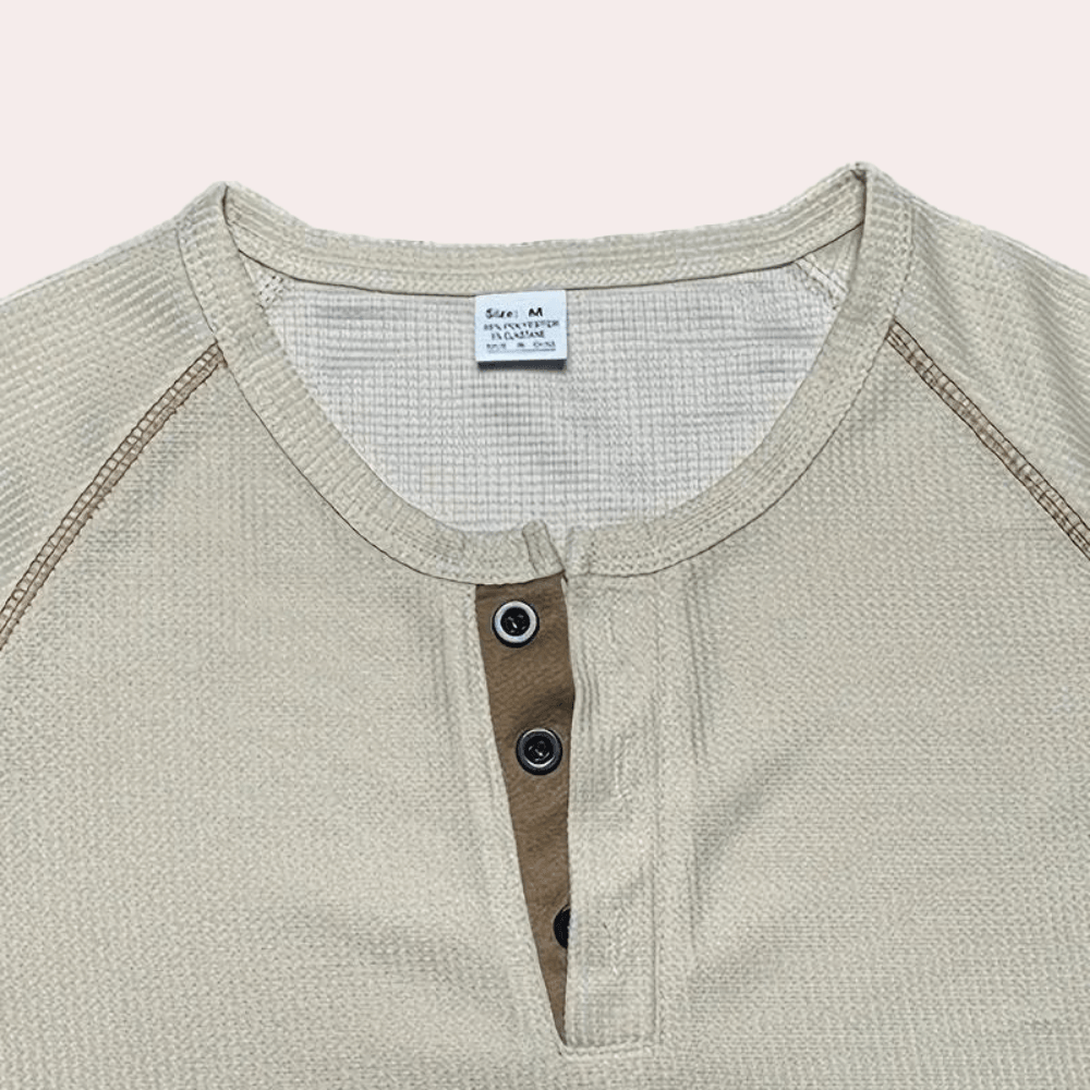 Men's Short Sleeve Henley Shirt Cotton Slim Fit