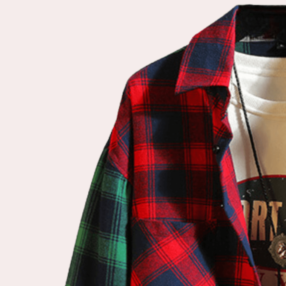 Men's Checkered Shirt Colorful Cotton